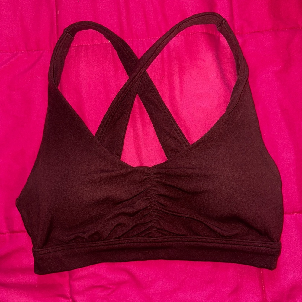 Aerie Burgundy Cross-Back Sports Bra